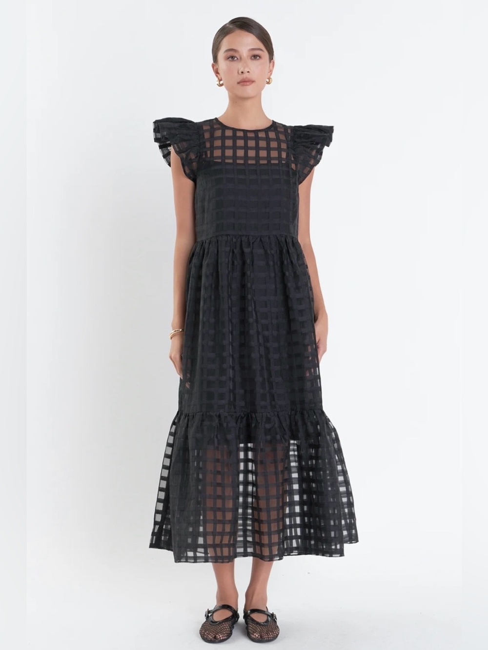 English Factory Organza Midi Dress